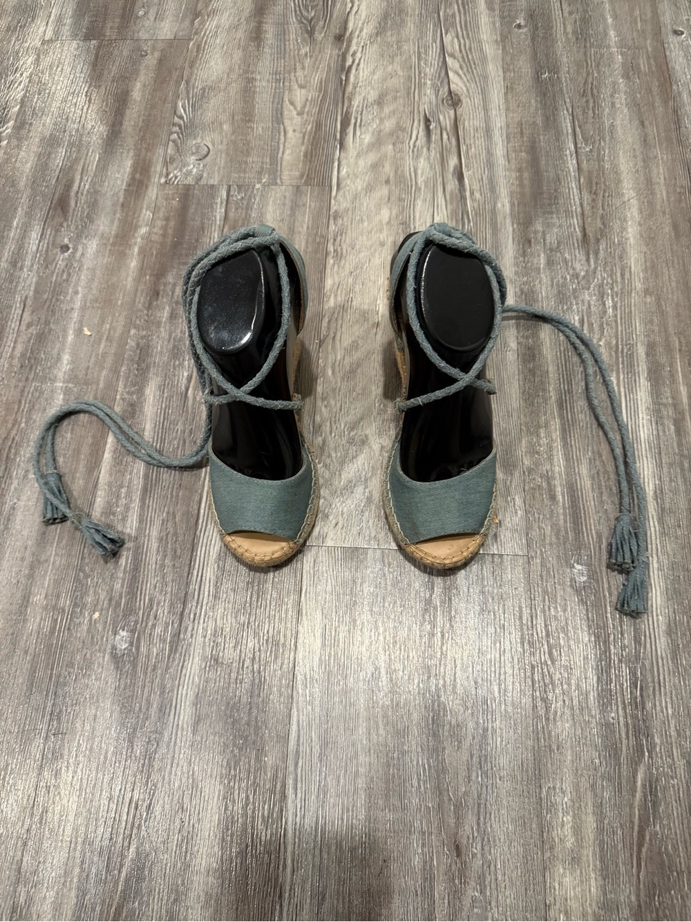 Merona Denim Tie-Up Wedge Sandal in Blue - Picture 8 of 8